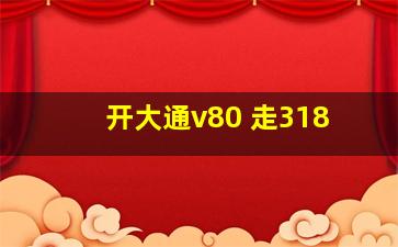 开大通v80 走318